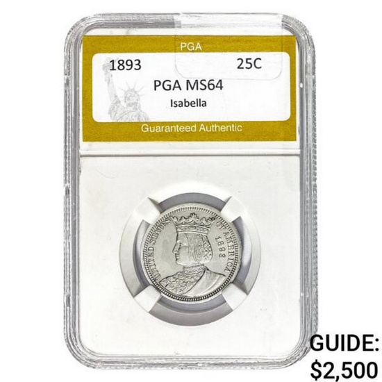1893 Isabella Quarter PGA MS64