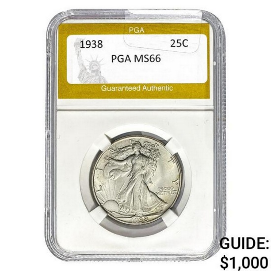 1938 Walking Liberty Half Dollar PGA MS6