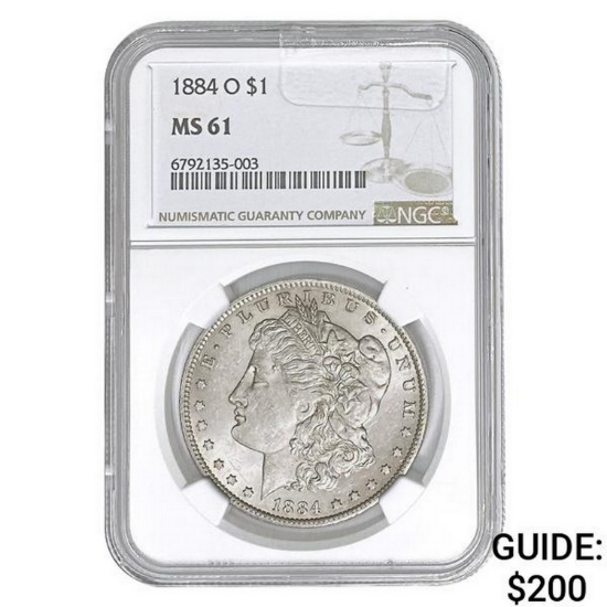 1884-O Morgan Silver Dollar NGC MS61