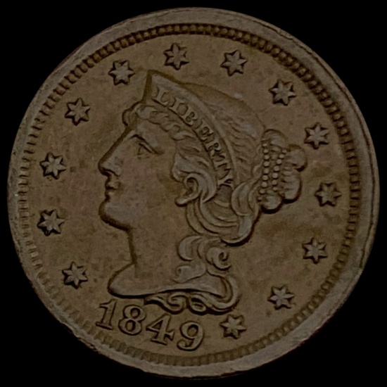 1849 Braided Hair Large Cent CHOICE AU