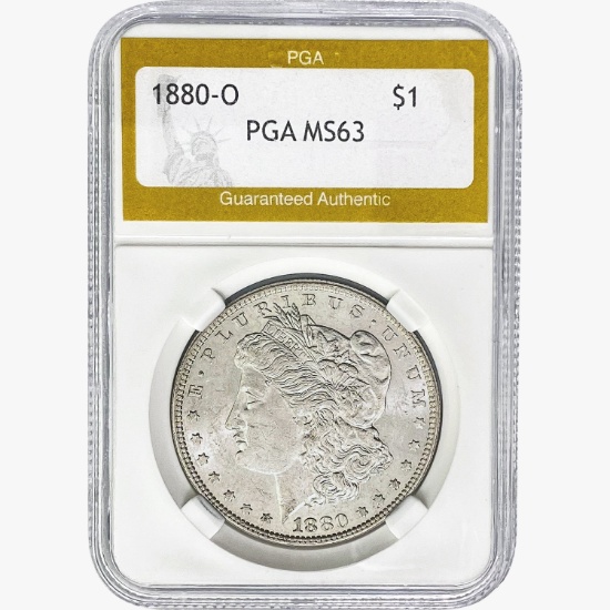 1880-O Morgan Silver Dollar PGA MS63