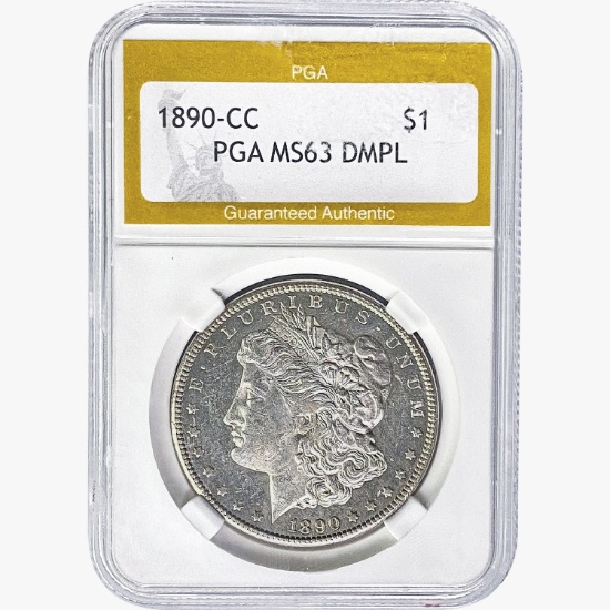 1890-CC Morgan Silver Dollar PGA MS63 DMPL