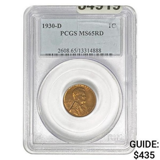 1930-D Wheat Cent PCGS MS65 RD