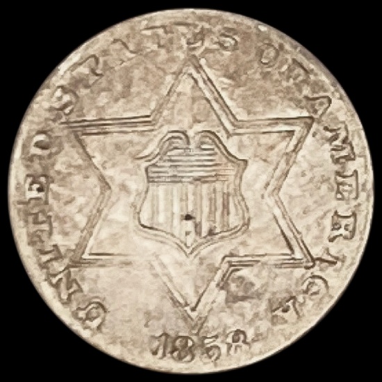 1858 Silver Three Cent AU UNCIRCULATED
