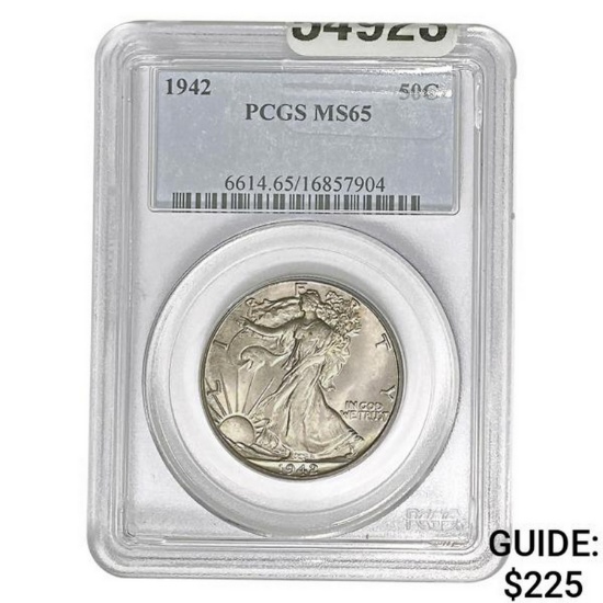 1942 Walking Liberty Half Dollar PCGS MS65
