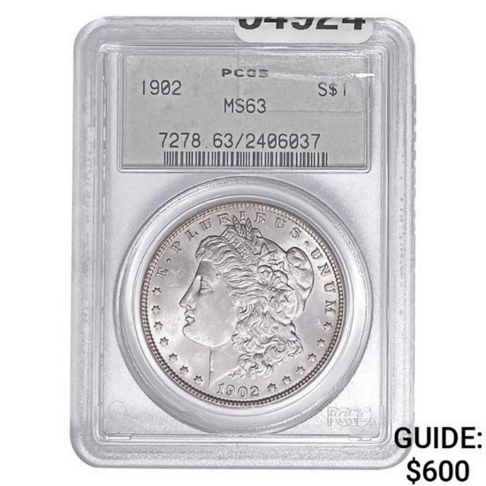 1902 Morgan Silver Dollar PCGS MS63