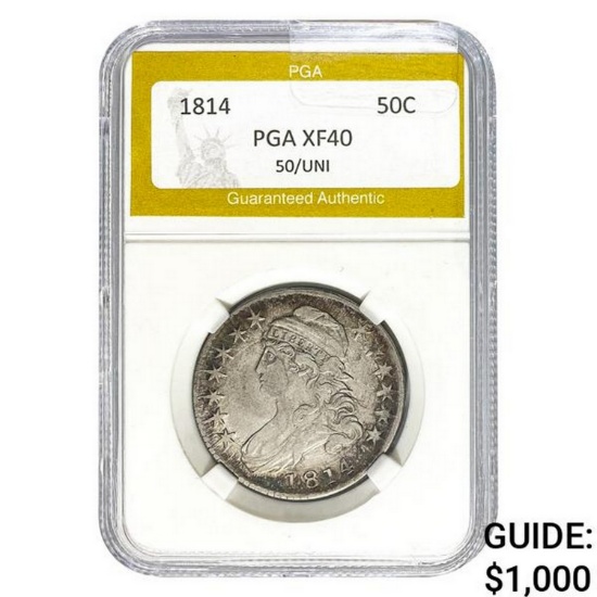 1814 50C Capped Bust Half Dollar PGA XF4