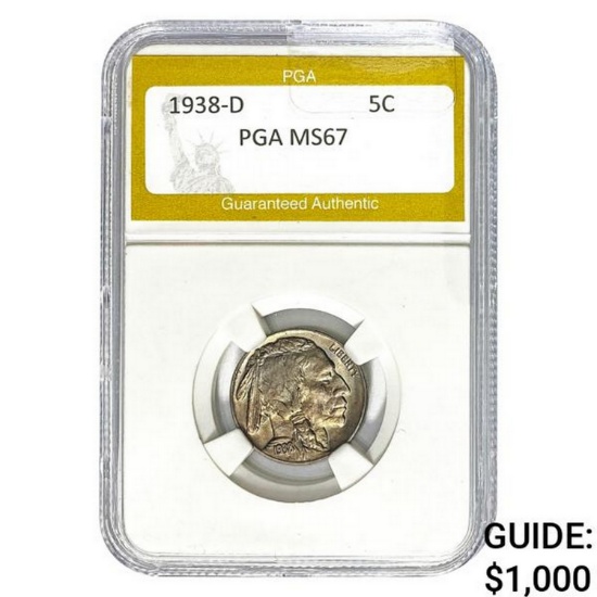 1938-D Buffalo Nickel PGA MS67
