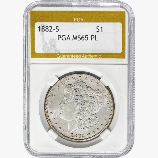 1882-S Morgan Silver Dollar PGA MS65 PL