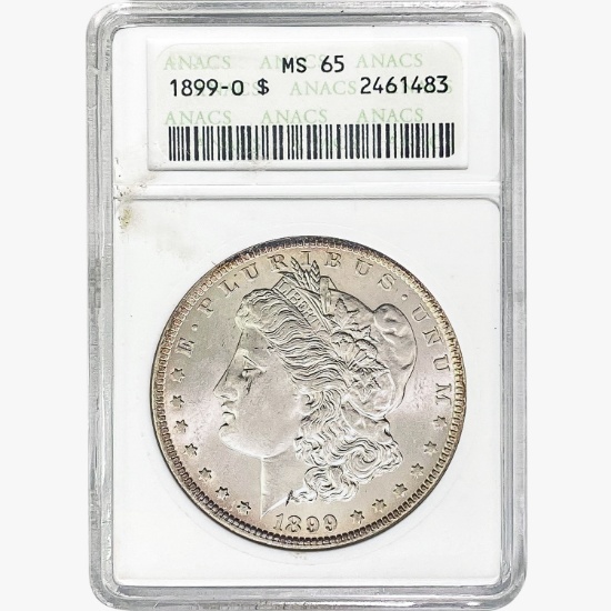 1899-O Morgan Silver Dollar ANACS MS65