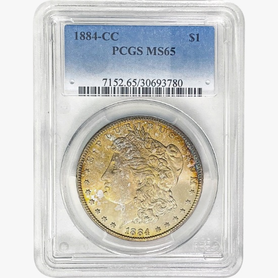 1884-CC Morgan Silver Dollar PCGS MS65