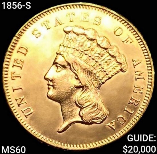 1856-S $3 Gold Piece