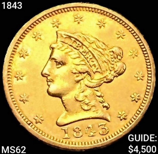 1843 $2.50 Gold Quarter Eagle