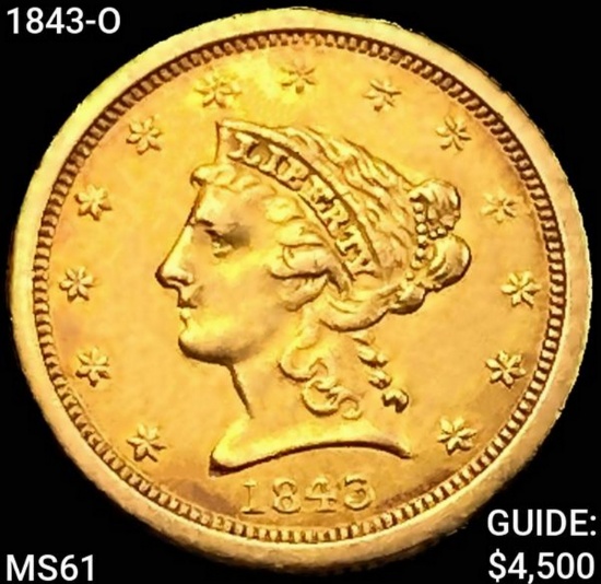 1843-O $2.50 Gold Quarter Eagle