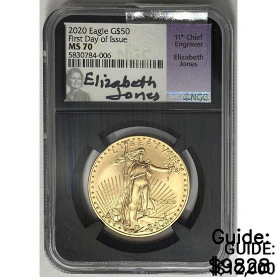 2020 1oz $50 Gold Eagle NGC MS70