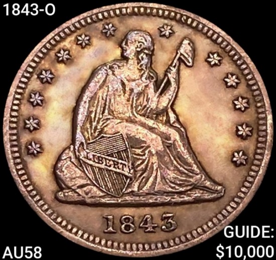 1843-O Seated Liberty Quarter