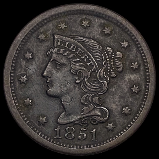 1851 Braided Hair Large Cent CLOSELY UNCIRCULATED