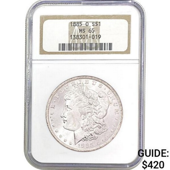 1885-O Morgan Dollar ANACS MS65