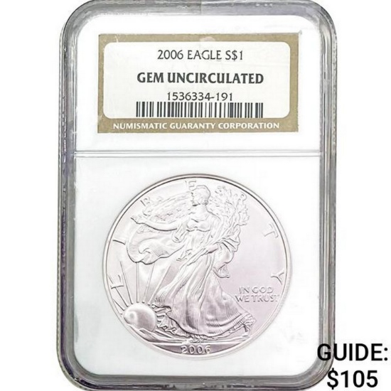 2006 $1 Silver Eagle NGC Gem Unc