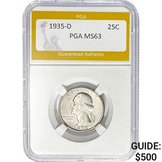 1935-D 25C PGA MS63