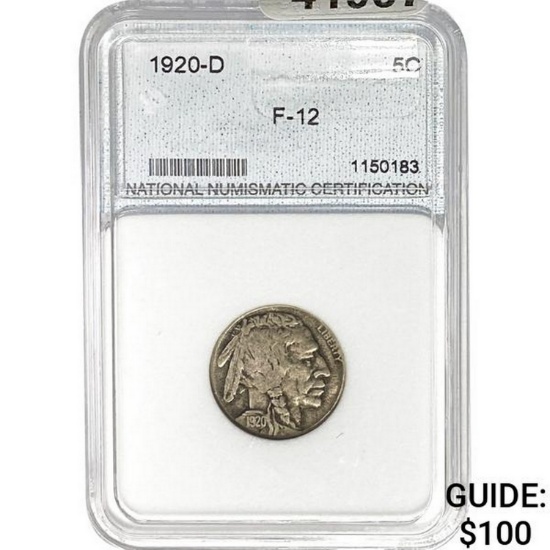 1920-D Buffalo Nickel NNC F12