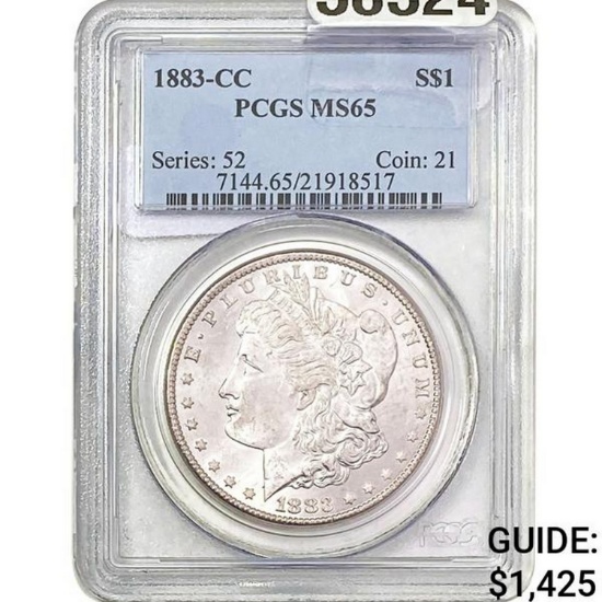 1883-CC Morgan Dollar PCGS MS65