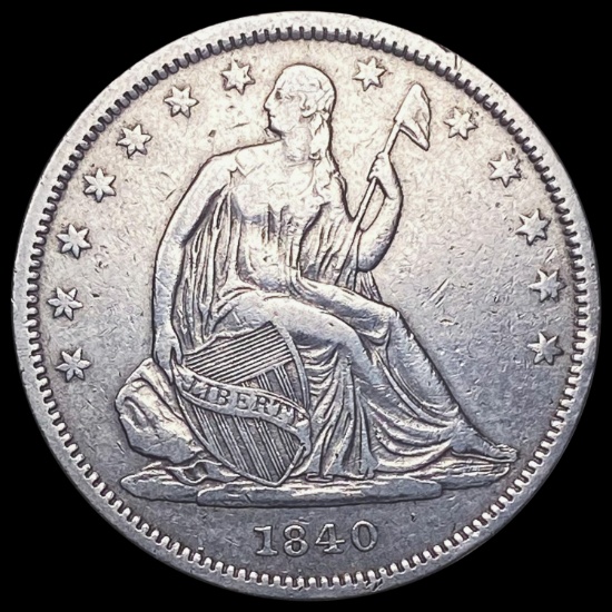 1840 Seated Liberty Half Dollar NEARLY UNCIRCULATED