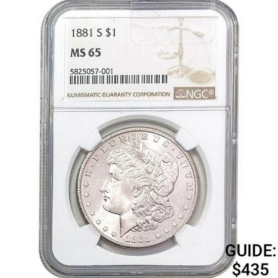 1881-S $1 NGC MS65