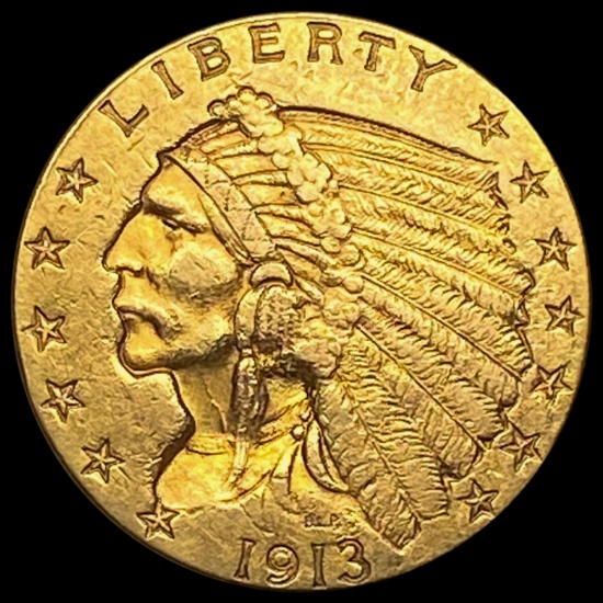 1913 Indian Head $2.50 Gold Quarter Eagl CLOSELY UNCIRCULATED