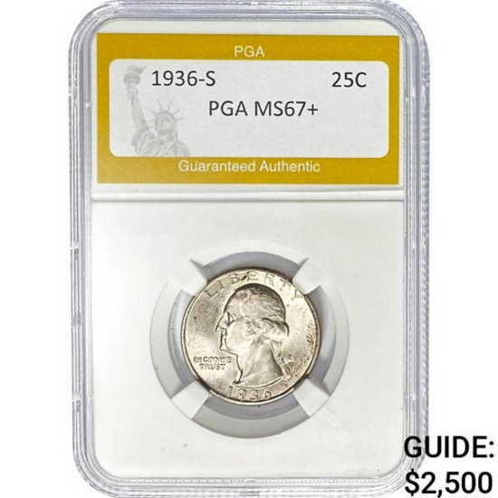 1936-S 25C PGA MS67+
