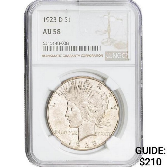 1923-D $1 NGC AU58