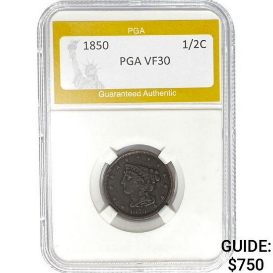 1850 1/2C PGA VF30