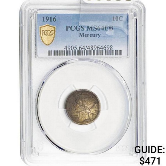 1916 10C Mercury PCGS MS64FB