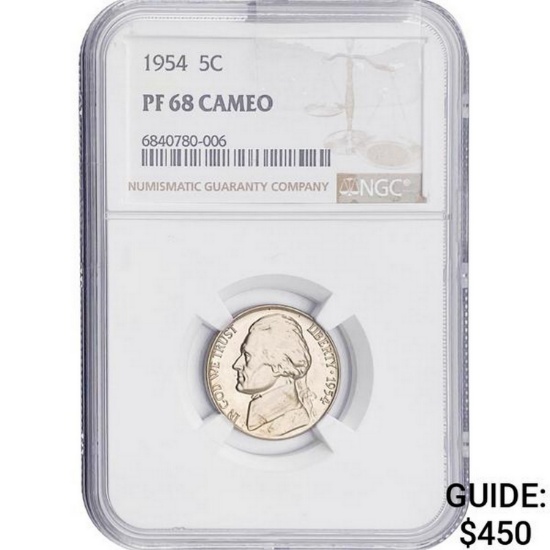 1954 5C NGC PF68 CAMEO