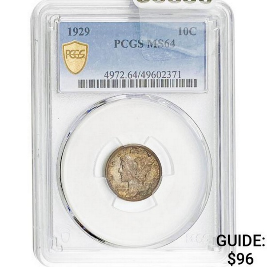 1929 10C PCGS MS64