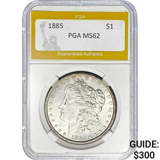 1885 $1 Morgan Dollar PGA MS62