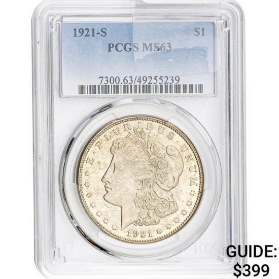 1921-S Morgan Dollar PCGS MS63