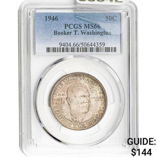1946 50C Booker T. Washington PCGS MS66