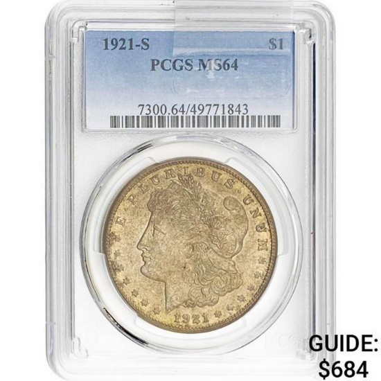 1921-S Morgan Dollar PCGS MS64