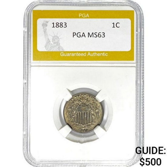 1883 Shield Nickel PGA MS63