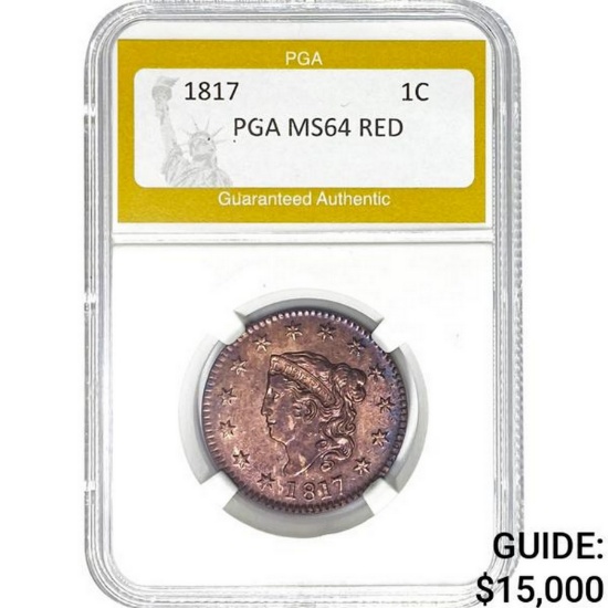 1817 1C PGA MS64 RED