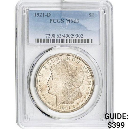 1921-D Morgan Dollar PCGS MS63