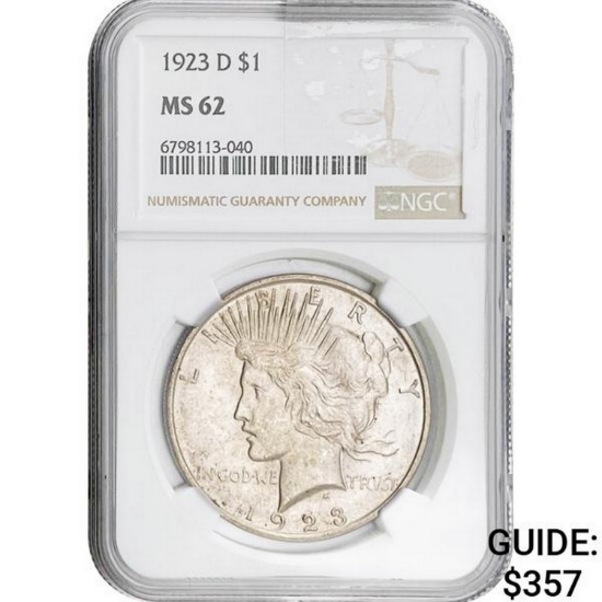 1923-D $1 NGC MS62