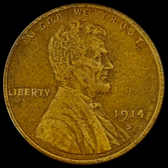 1914-S Lincoln Wheat Cent LIGHTLY CIRCULATED