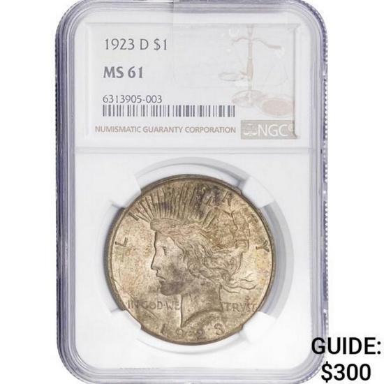 1923-D $1 NGC MS61