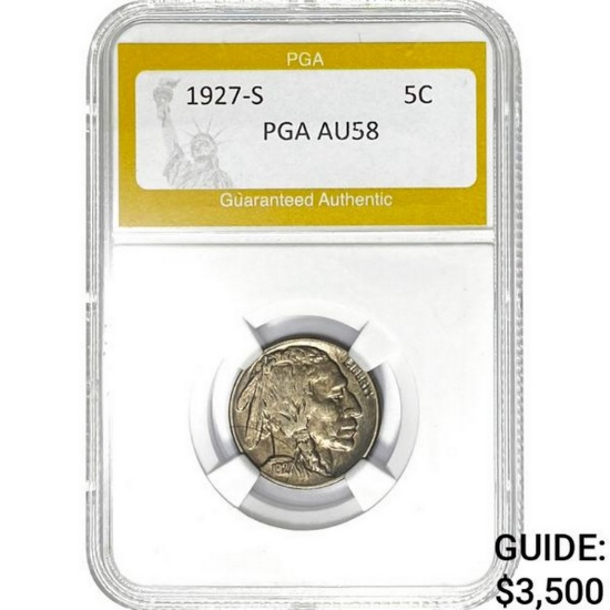 1927-S Buffalo Nickel PGA AU58