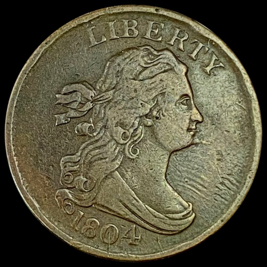 1804 Draped Bust Half Cent LIGHTLY CIRCULATED