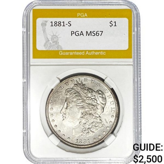 1881-S $1 PGA MS67