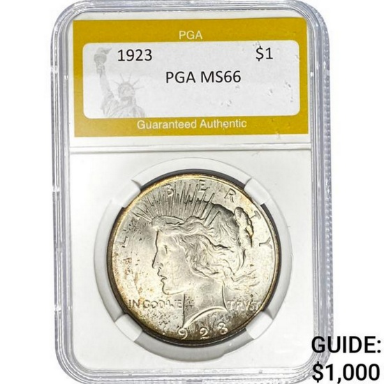 1923 $1 Peace Dollar PGA MS66