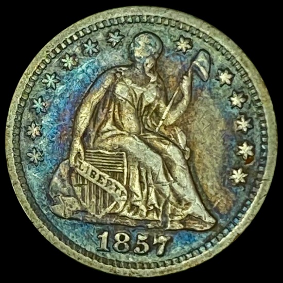 1857-O Seated Liberty Half Dime CLOSELY UNCIRCULATED